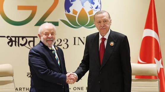 Cumhurba�kan� Erdo�an, Brezilya Devlet Ba�kan� ile g�r��t�