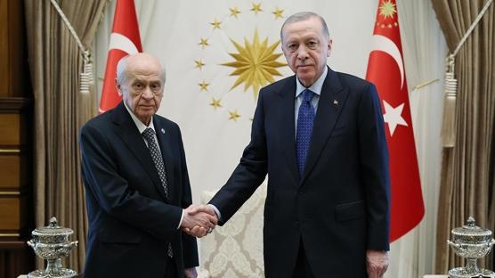 Cumhurba�kan� Erdo�an, MHP lideri Bah�eli'yi kabul ediyor
