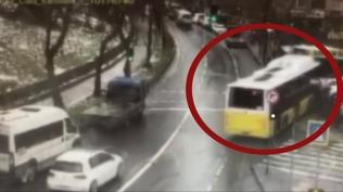 O anlar kaydedildi: Otob�s�n alt�nda kalacakt�