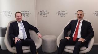 Bakan Fidan'dan Davos temas�: Hollandal� mevkida�� van Weel ile g�r��t�