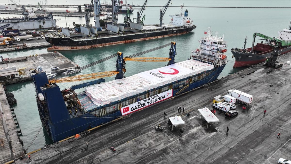 T�rkiye'den Gazze'ye yard�m eli: 20. '�yilik Gemisi' yola ��kt�