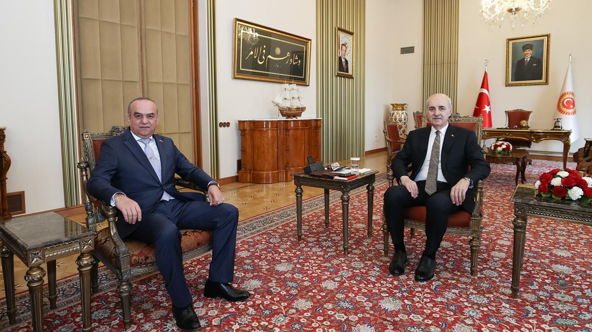 TBMM Başkanı Kurtulmuş, Tacikistan'ın Ankara Büyükelçisi İmomi'yi kabul etti
