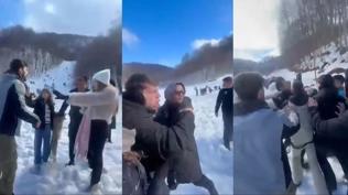 �ocuklar�n�n �n�nde tekme tokat darp edildi