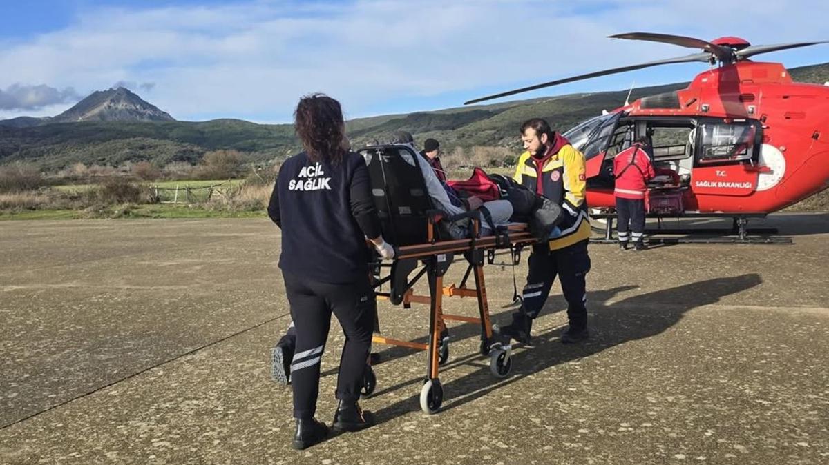 KOAH ve Pn�moni hastas�n�n imdad�na ambulans helikopter yeti�ti