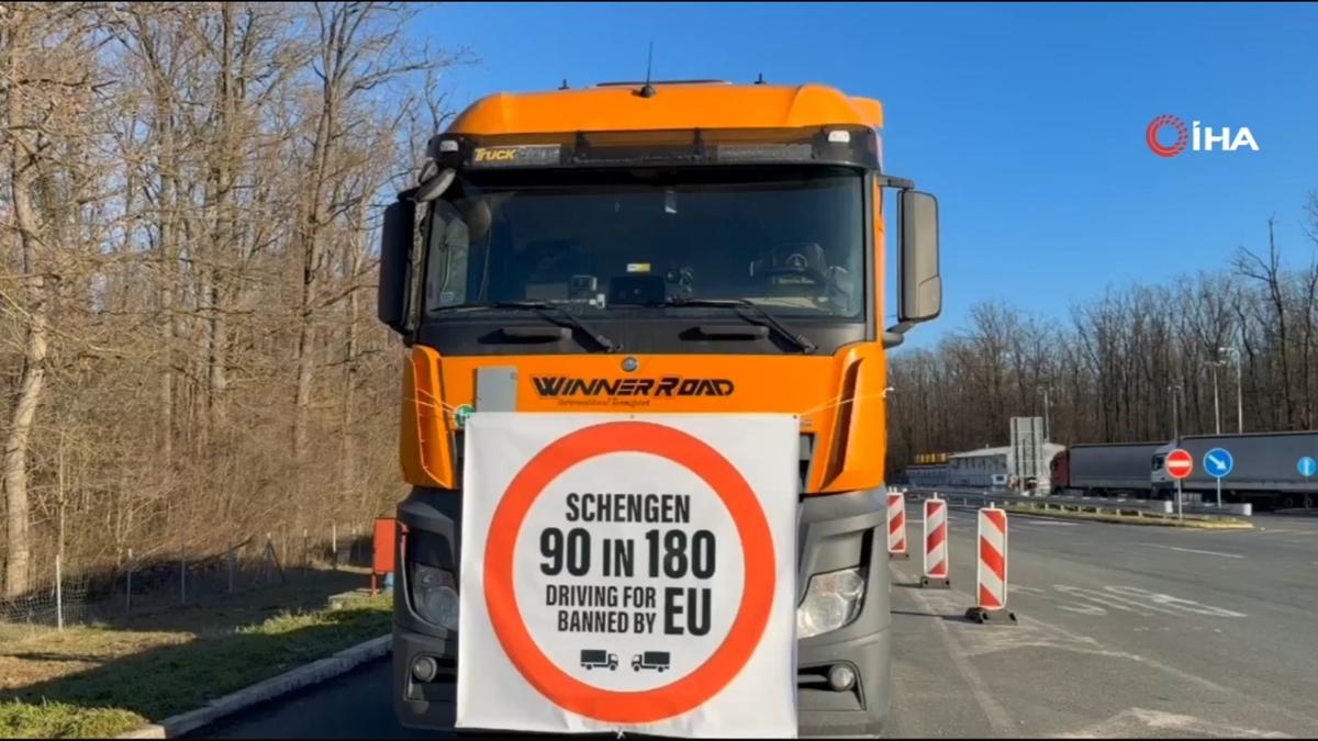 AB s�n�rlar�nda Schengen protestosu! T�rk t�rlar� da g�nlerdir mahsur