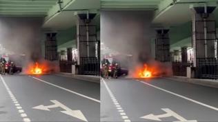 İstanbul'un göbeğinde korkutan olay! Seyir halindeki araç alev alev yandı