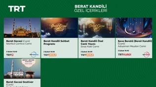 TRT'den �Berat Kandili� gecesi programlar�!