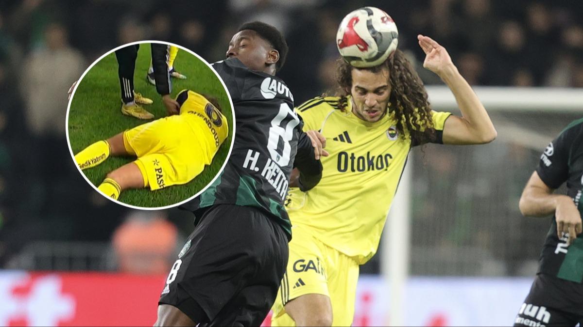 Fenerbah�e'nin gol� sonras� olay ��kt�! Guendouzi'ye madde isabet etti