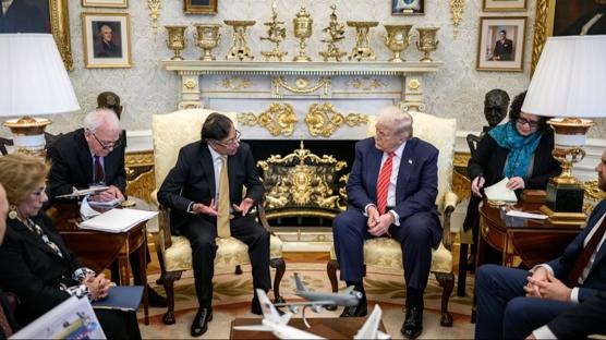 Gerilimli ba�l�klar masada: Trump, Kolombiya Cumhurba�kan� Petro ile g�r��t�
