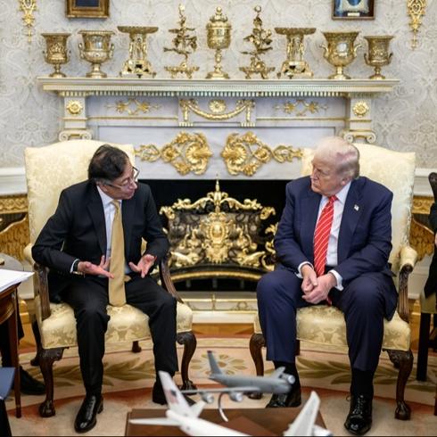 Gerilimli ba�l�klar masada: Trump, Kolombiya Cumhurba�kan� Petro ile g�r��t�