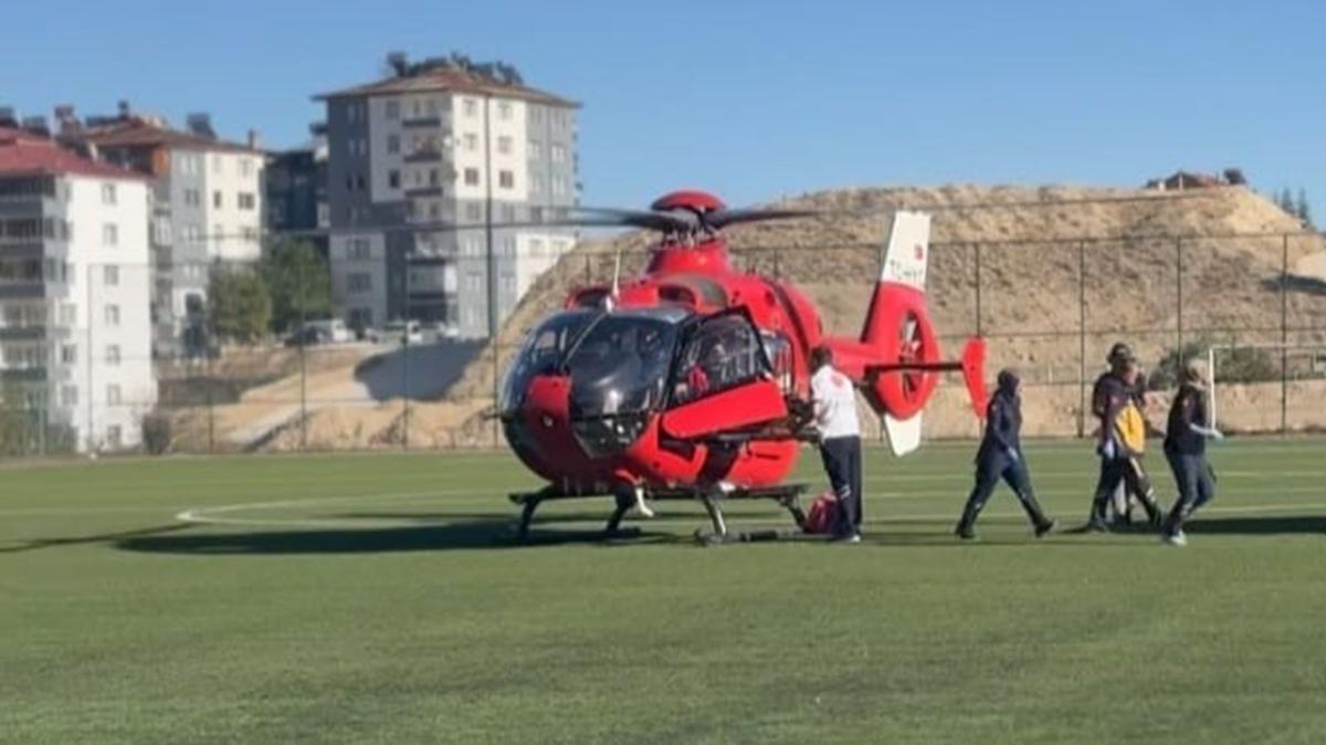 70 ya��ndaki hastan�n imdad�na ambulans helikopter yeti�ti