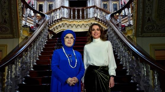 Emine Erdo�an, �rd�n Krali�esi Rania ile bir araya geldi: �lkelerimiz aras�ndaki dostlu�u daha da peki�tirmesini temenni ediyorum
