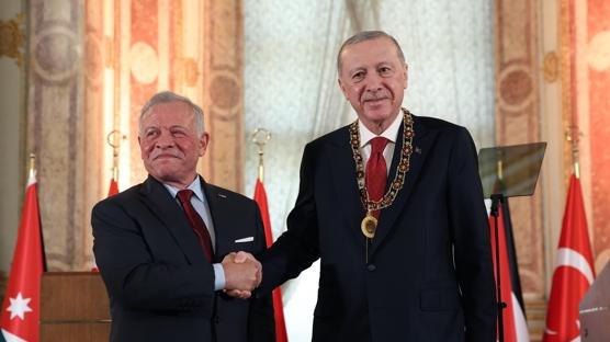 �rd�n Kral� 2.Abdullah T�rkiye'de! Cumhurba�kan� Erdo�an'a 'H�seyin Bin Ali Ni�an�' takdim etti