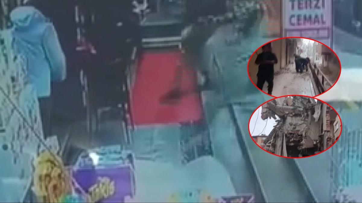 K���k�ekmece'de bina yan devrildi: Ekipler m�dahale ediyor