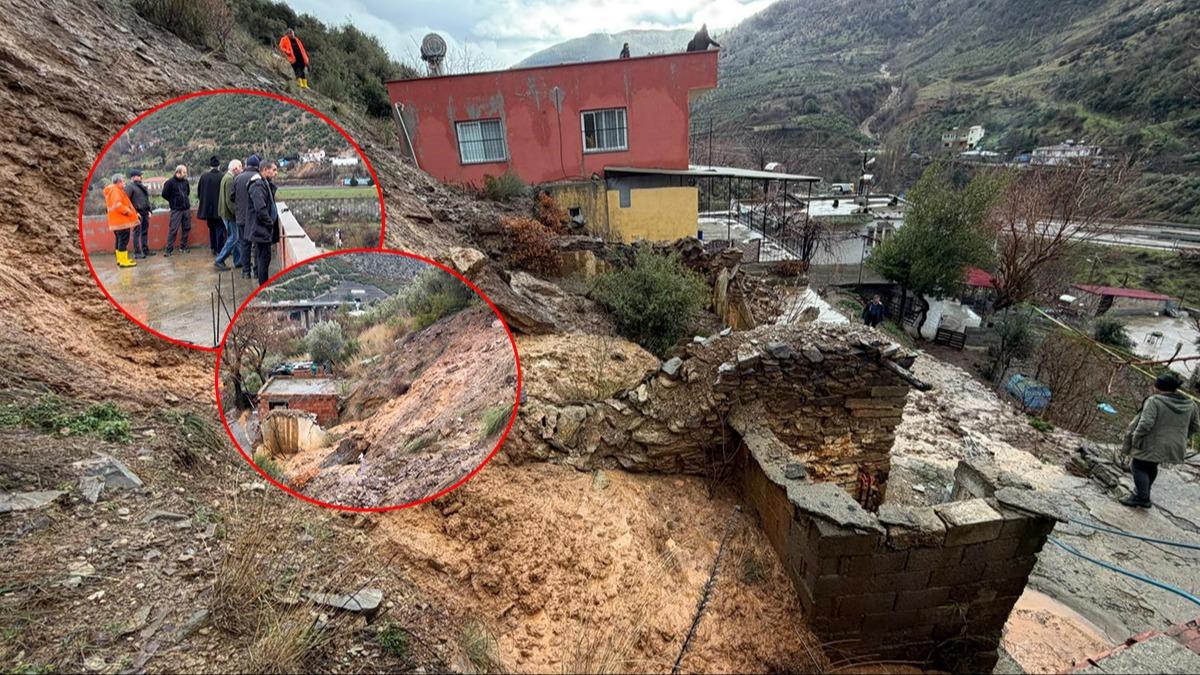 Ya��� sonras� toprak kayd�: 5 ev tahliye edildi