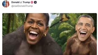 Obama'dan Trump'�n hesab�nda payla��lan kendisine ve e�ine y�nelik '�rk��' videoya tepki