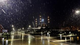 Edirne'de kar başladı