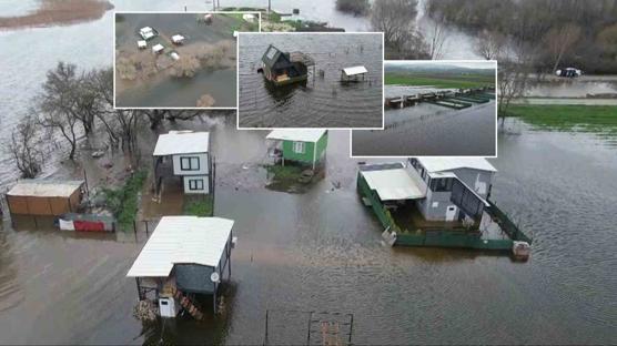 Göl taştı, kent sular altında kaldı