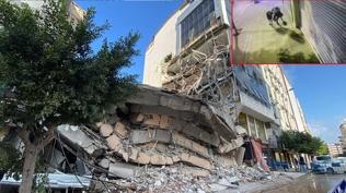 ��ken binadan ko�arak ka�t�lar: O anlar g�venlik kameras�nda