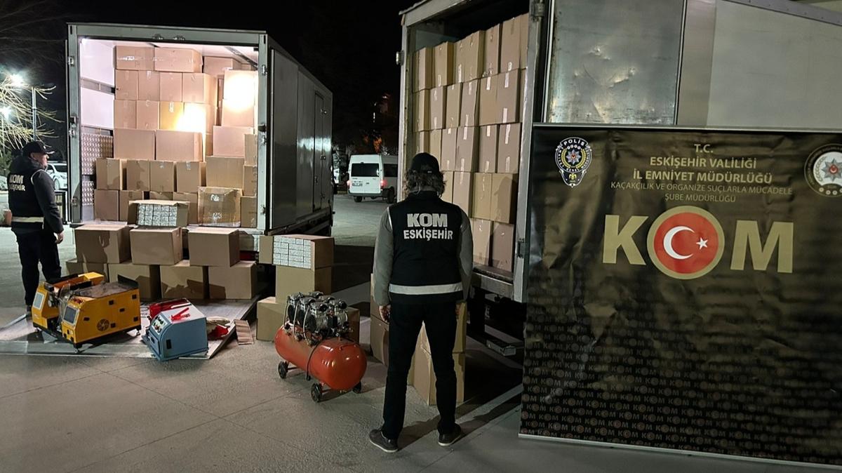 Eski�ehir'de 5 milyon 860 bin makaron ele ge�irildi