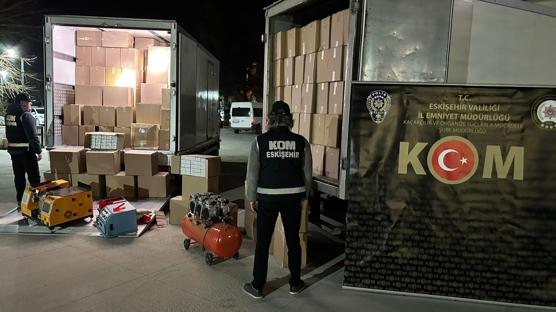 Eski�ehir'de 5 milyon 860 bin makaron ele ge�irildi