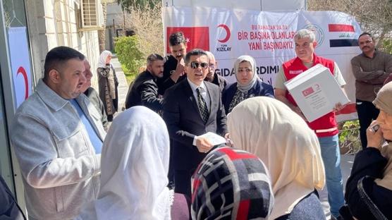 T�rk K�z�lay'dan Kerk�k'e yard�m eli: D���k gelirli ailelere g�da deste�i