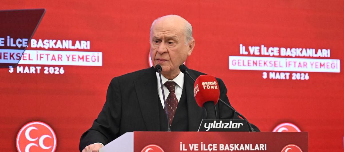 MHP lideri Bah�eli'den �ran vurgusu: 3. D�nya Sava��'n�n ta�lar�n� d��eyecek