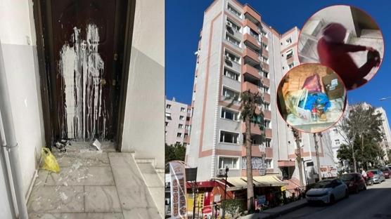 �zmir'de apartman ter�r�! Kom�ular�n� d��k� ve biber gaz�yla y�ld�r�yorlar