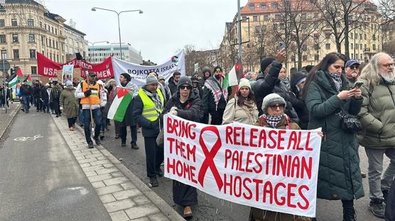 Stockholm'de katil �srail protestosu