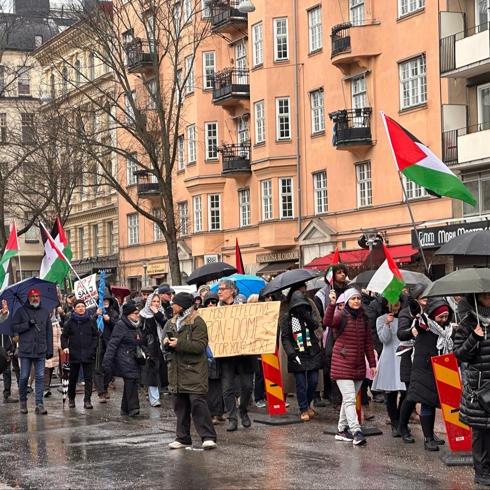 Stockholm'de katil �srail protestosu