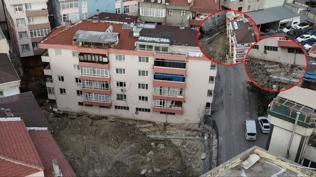 �n�aat kaz�s� faciaya sebep oluyordu! �stanbul'da temeli kayan binaya acil tahliye