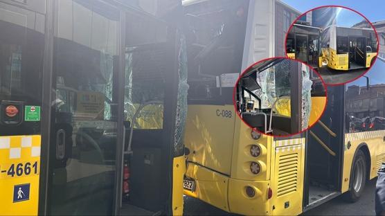 �stanbul'da seyir halinde �ETT otob�sleri �arp��t�: Trafik yo�unlu�u ya�and�