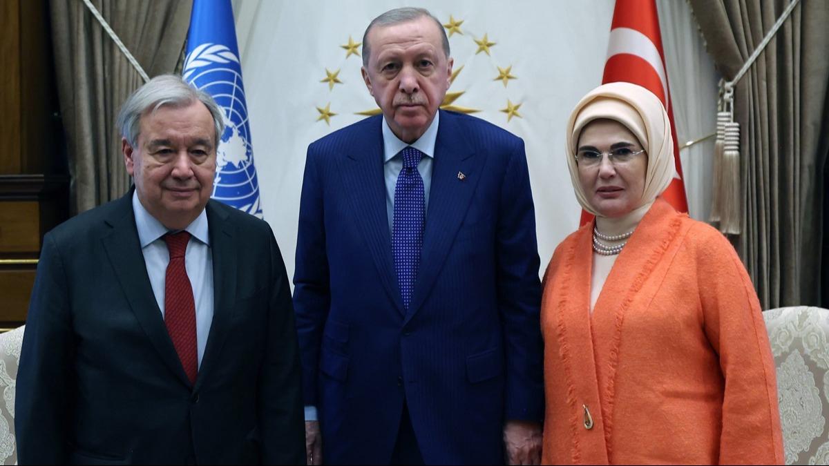Emine Erdo�an'dan BM Genel Sekreteri Guterres'e verilen �d�le ili�kin payla��m
