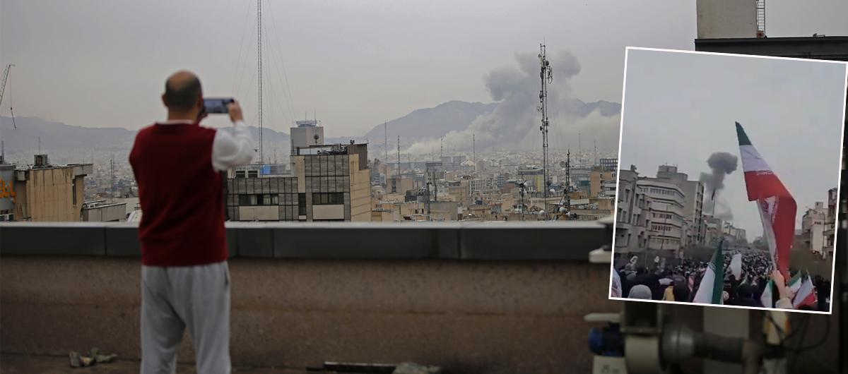 �srail �ran'da miting alan�n yak�n�n� vurdu! Tahran'da patlama sesleri