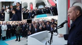 Hac� �brahim Demir Camisi a��ld�... Ba�kan Erdo�an: De�erlerimize sahip ��kmaya devam edece�iz