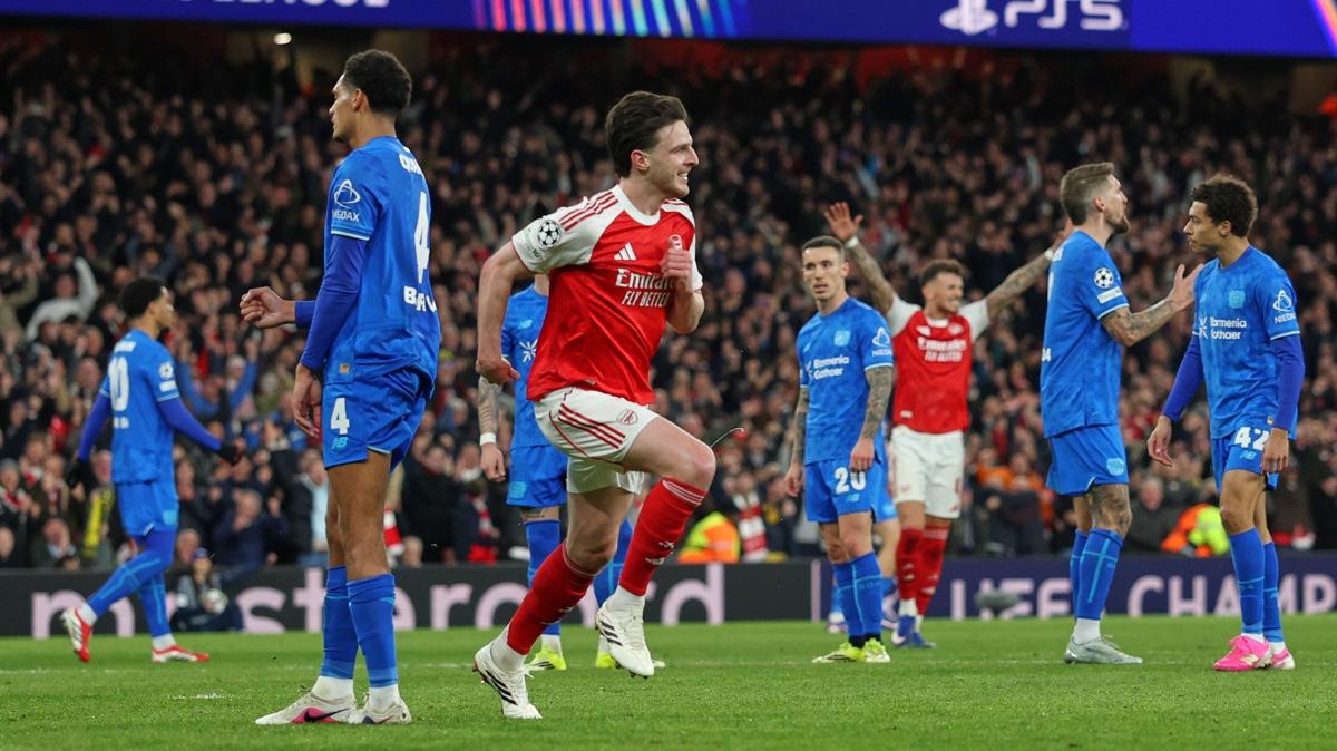 Arsenal, Bayer Leverkusen'i Devler Ligi'nin d���na itti