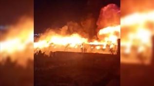 Erbil'de �HA'n�n isabet etti�i b�lgede b�y�k yang�n