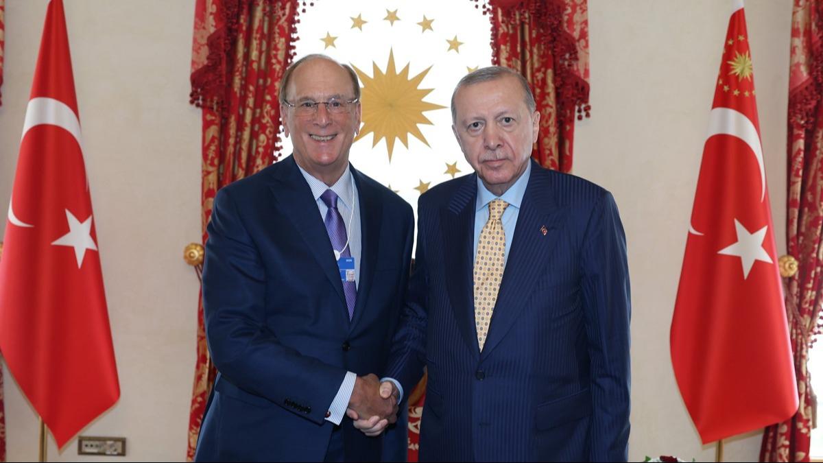 Cumhurbaşkanı Erdoğan, WEF Başkanı Fink'i kabul etti