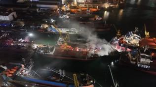 Tuzla'da gemide yangın paniği