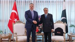 Bakan Fidan, Pakistanl� mevkida�� Muhammad �shak Dar ile g�r��t�