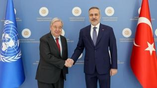 Bakan Fidan'dan bar�� diplomasisi... BM Genel Sekreteri Guterres ile g�r��t�