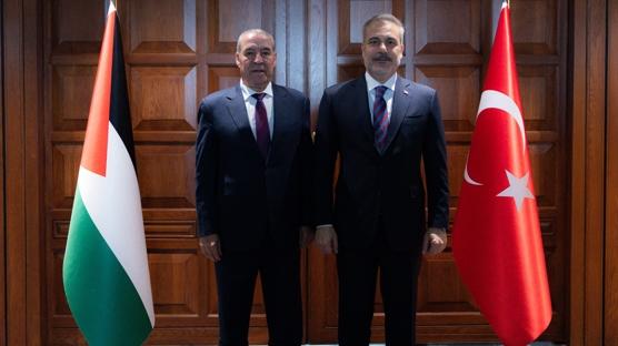 Bakan Fidan, Filistin Devlet Ba�kan Yard�mc�s� �eyh ile g�r��t�