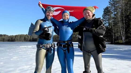 Birg�l Erken'den buz alt�nda tarihi ba�ar�: 141 metreyle d�nya rekoru