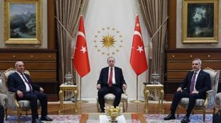 Cumhurba�kan� Erdo�an,  Filistin Devlet Ba�kan Yard�mc�s� H�seyin e�-�eyh'i kabul etti