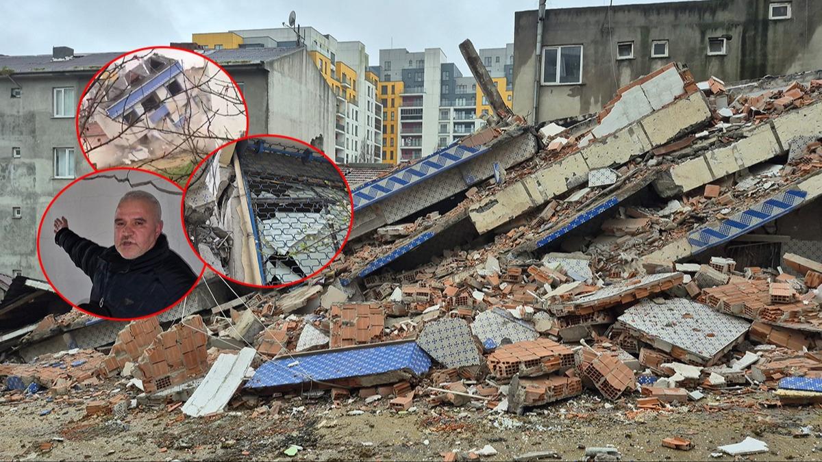 �stanbul'un g�be�inde �BB'den tehlikeli y�k�m: 5 katl� bina yerle bir oldu, �evre binalar zarar g�rd�