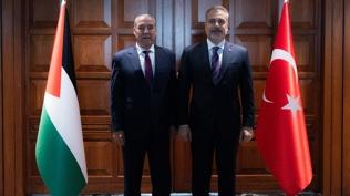 T�rkiye ile Gazze aras�nda temas: Bakan Fidan, Filistin Devlet Ba�kan Yard�mc�s� �eyh ile bir araya geldi