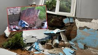 �stanbul'un g�be�inde toprak kaymas�: Bir ev kullan�lamaz hale geldi