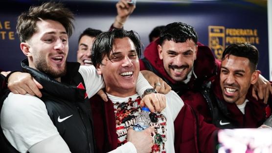 Montella'ya bas�n toplant�s�nda sulu kutlama