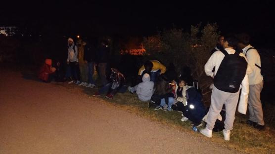 Fo�a'da gece yar�s� operasyon: 27 d�zensiz g��men k�y�da yakaland�