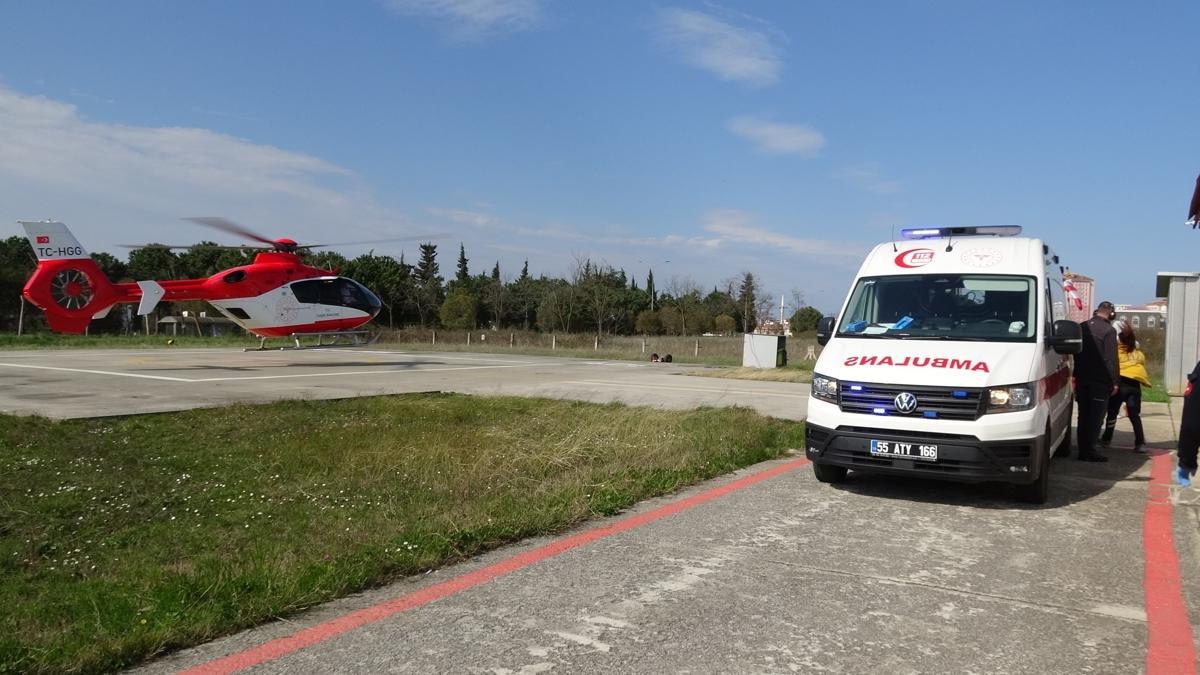 Yeni do�an bebek i�in zamanla yar��: Ambulans helikopter sevk edildi